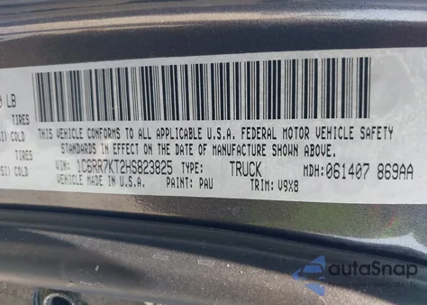 2017 Ram 1500 St z USA, uszkodzony, nr VIN 1C6RR7KT2HS823825